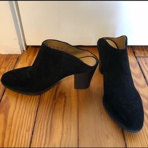 Franco Sarto Black suede  heel mule